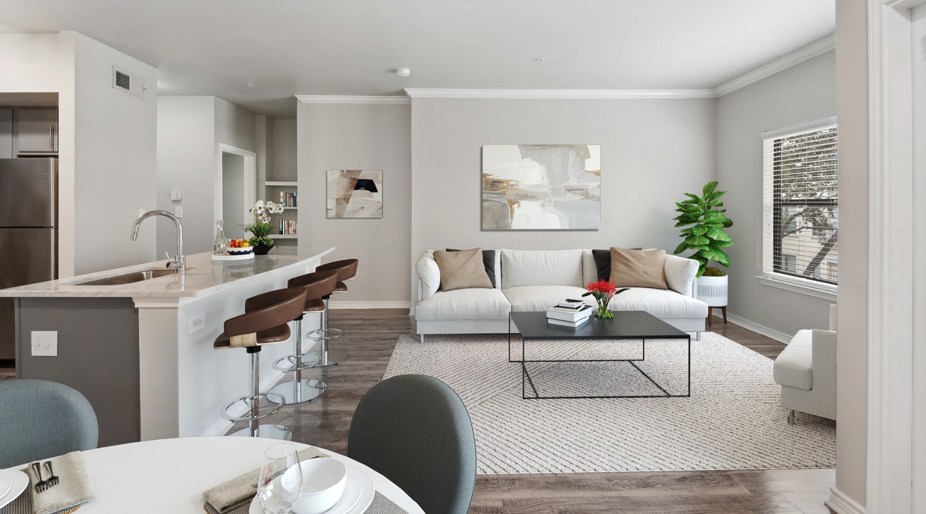 Open space living area with natural lighting Open space living area with natural lighting
